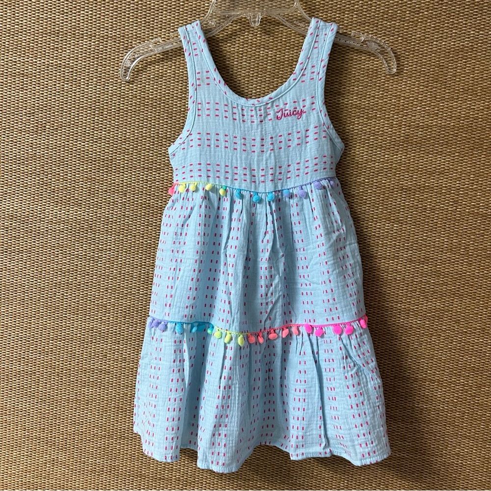 Juicy Couture Dress Girls 4T Light Blue Pink